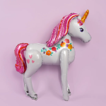 Шар (46''/117 см) Фигура 3D, Цветочный единорог, 1 шт. в уп., 15514