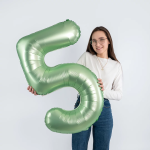 Шар (40''/102 см) Цифра, 5, Авокадо, Сатин, 1 шт. в уп., 24315