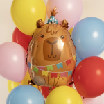 Шар (23''/58 см) Фигура, Капибара на вечеринке, 1 шт. в уп., G72221-P