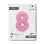 Шар (40''/102 см) Цифра, 8, Розовая Сакура, Матовый, 1 шт. в уп., 400800MSPK-P