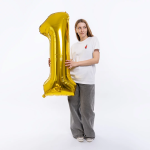 Шар (50''/127 см) Цифра, 1 XXL, Золото, 1 шт. в уп., 131161