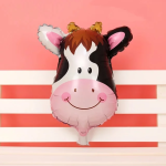 Шар с клапаном (16''/41 см) Мини-фигура, Голова, Милая Корова, 1 шт., 17122