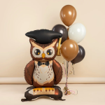 Шар 3D (59''/150 см) Фигура на подставке, Сова Выпускник, 1 шт. в уп., 27681
