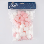 Шарики пенопласт, Маршмэллоу, Цветной микс, Розовый/Белый, Макарунс, 20-25 мм, 10 гр., 6233545