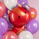 Шар (29''/74 см) Фигура, Счастливый дракон, Красный, 1 шт., G72194