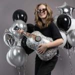 Шар (35''/89 см) Фигура, Гитара, Серебро, 1 шт. в уп., 26439