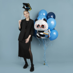 Шар (35''/89 см) Фигура, Панда с книжкой, 1 шт., 24579