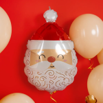 Шар (25''/64 см) Фигура, Голова, Дед Мороз, 1 шт., 25409