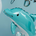 Шар 3D (21''/53 см) Фигура на подставке, Дельфин, 1 шт. в уп., 24004