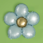 Шар (18''/46 см) Цветок, Ромашка (надув воздухом), Голубой, Сатин, 1 шт. в уп., 23952P