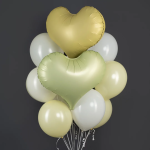 Шар (24''/61 см) Сердце, Люкс, Светлое золото, Сатин, 1 шт. в уп., 24842P