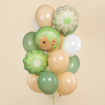 Шар (21''/53 см) Цветок, Ромашка, Золотые лепестки, Кремовый, Сатин, 1 шт., 26824