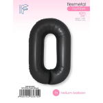 Шар (40''/102 см) Цифра, 0 Slim, Черный, Сатин, 1 шт. в уп., C901910SN