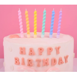 Свечи Зефирная серия, Нежные цвета, Макарунс, 0,8*7,5 + 2,5 см, 6 шт. с держат., 802943