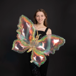 Шар (38''/97 см) Фигура, Бабочка (надув воздухом), Прозрачный, Хамелеон, 1 шт. в уп., 24979