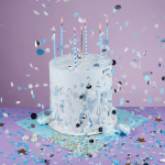 Свечи Точки и полосы, Голубой/Серебро, Металлик, 0,55*14,5 см, 10 шт., 630267