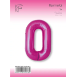 Шар (40''/102 см) Цифра, 0 Slim, Фуше, Металлик, 1 шт. в уп., B901910F