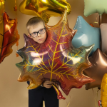 Шар (35''/89 см) Фигура, Кленовый лист, Голография, 1 шт., 25144GH