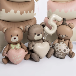 Шар с клапаном (16''/41 см) Мини-цифра, 5, Белый песок, Сатин, 1 шт., 26155