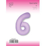 Шар (40''/102 см) Цифра, 6 Slim, Лаванда, Матовый, 1 шт. в уп., B901916MLA