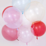 Шар (18''/46 см) Сфера, Deco Bubble, Красный, Глянец, 10 шт. в уп., 550029