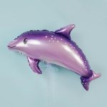 Шар (37''/94 см) Фигура, Дельфин, Фуше, 1 шт., 901883RS