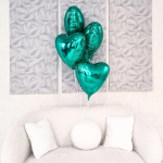 Шар (19''/48 см) Сердце, Бирюзовый, 1 шт., 758106