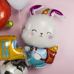 Шар (39''/99 см) Фигура, Зайка с рюкзачком, 1 шт., 23346