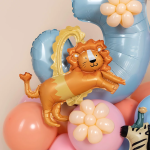 Шар с клапаном (15''/38 см) Мини-фигура, Цирк, Смелый лев, 5 шт. в уп. (цв.этик.), 26770S5