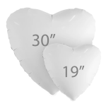 Шар (30''/76 см) Сердце, Белый, 1 шт. в уп., 756119