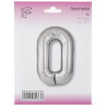 Шар (40''/102 см) Цифра, 0 Slim, Серебро, 1 шт. в уп., B901910P