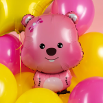 Шар (24''/61 см) Фигура, Милый Бобр, Розовый, 1 шт., 24599