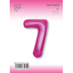 Шар (40''/102 см) Цифра, 7 Slim, Фуше, Металлик, 1 шт. в уп., B901917F