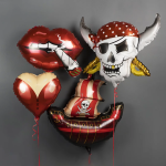 Шар (23''/58 см) Фигура, Губы, Красный, 1 шт., 23637