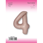 Шар (40''/102 см) Цифра, 4 Slim, Винтажная роза, Матовый, 1 шт. в уп., B901914MVR