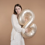 Шар (40''/102 см) Цифра, 8 Slim, Звездное Золото, Матовый, 1 шт. в уп., B901918MSG