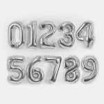 Шар (40''/102 см) Цифра, 7, Серебро, Металлик, 1 шт. в уп., 26497