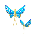 Шар 3D (45''/114 см) Фигура, Бабочка, Карнавальные крылья, Голубой, 1 шт., 23734