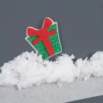 Набор оформительский Подарки, фетр, Зеленый, с блестками, 6 см, 5 шт., 6230821