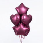 Шар (18''/46 см) Сердце, Бургундия, Сатин, 1 шт., 27594