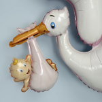 Шар (45''/114 см) Фигура, Аист принес девочку, 1 шт. в уп., 72085-P