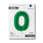 Шар (40''/102 см) Цифра, 0, Зеленый, 1 шт. в уп., 030GR-P