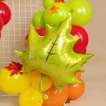 Шар (28''/71 см) Фигура, Кленовый лист, Зеленый, 1 шт., 26753