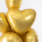Шар (18''/46 см) Сердце, Яркое золото, Сатин, 1 шт., 201500SLE