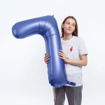 Шар (34''/86 см) Цифра, 7, Синий, Сатин, 1 шт. в уп., 131057V