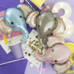 Шар (12''/30 см) Мини-фигура, Голова, Милый Слоник, Розовый, 1 шт., 902805RS