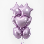 Шар (18''/46 см) Сердце, Сиреневый, Сатин, 1 шт., 201500SPL