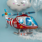 Шар (33''/84 см) Фигура 3D, Вертолет, Красный, 1 шт. в уп., 26026