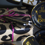 Свечи Черный/Золото, Металлик, 0,6*14 см, 6 шт. с держат., 625186