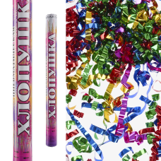 Пневмохлопушка (24/60 см), Праздничный фейерверк, Серпантин фольга, Ассорти, 1 шт., 823167